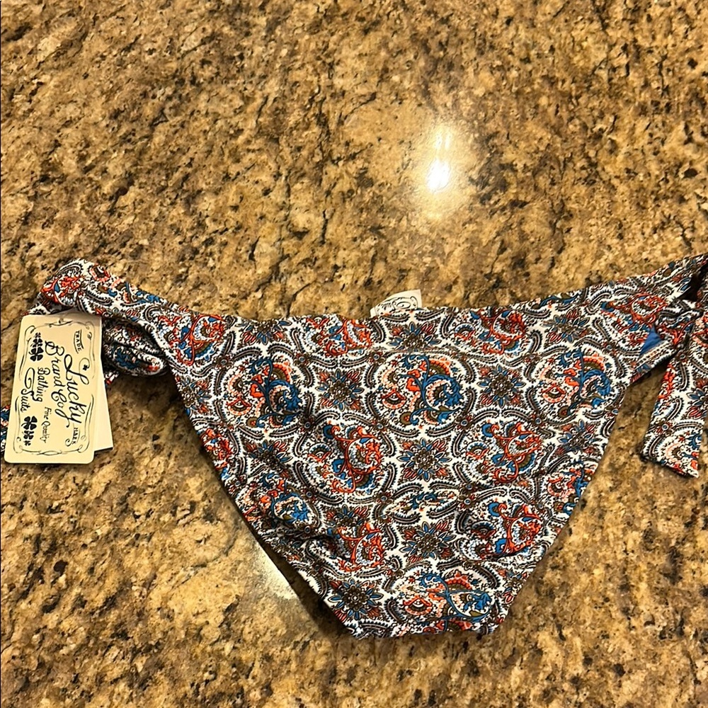 NWT Lucky Brand Paisley Tie-Side Bikini Bottom - Picture 5 of 7